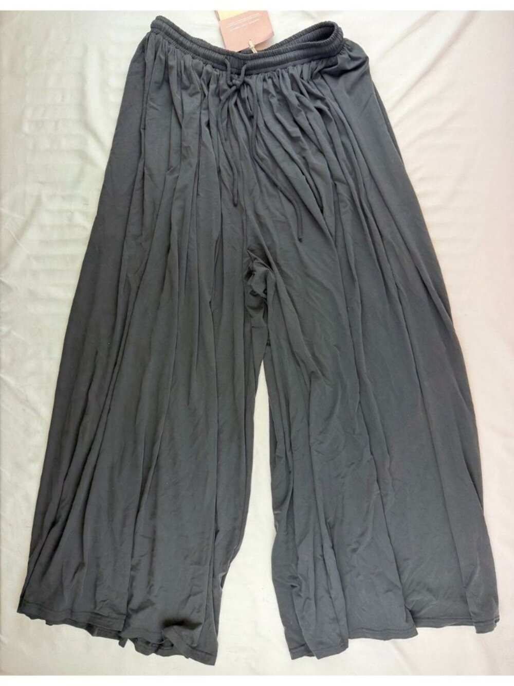NWT Nap Loungewear Wide Leg Flowy Pants Modal Blend Black Medium Drawstring